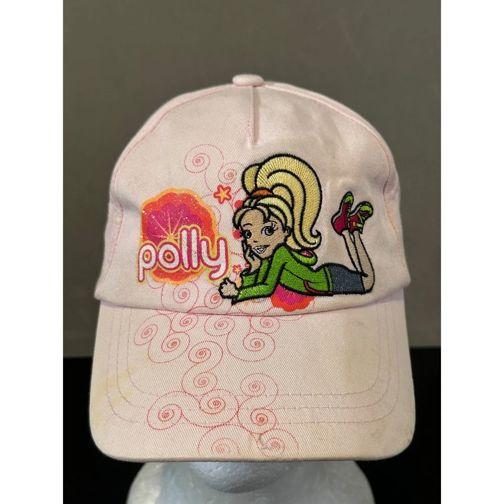Vintage Polly Pocket Pink Baseball Cap‎ Hat Y2K Embroidered Glitter Girls Kids